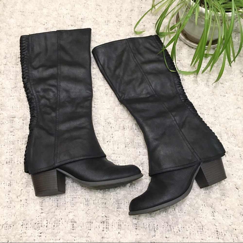 Fergalicious Black Mid-Calf Heeled Boots